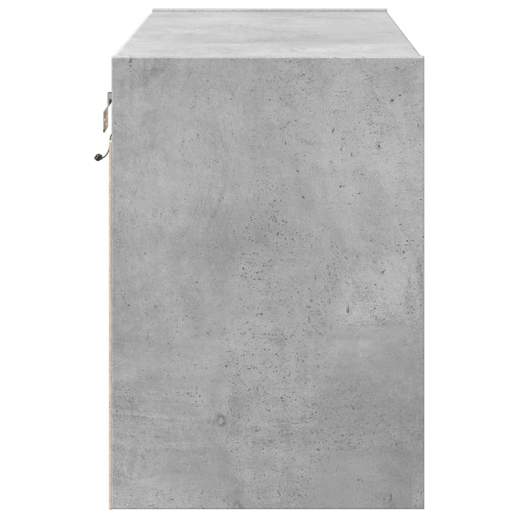 vidaXL Ścienna szafka TV z LED, szarość betonu, 80x31x45 cm