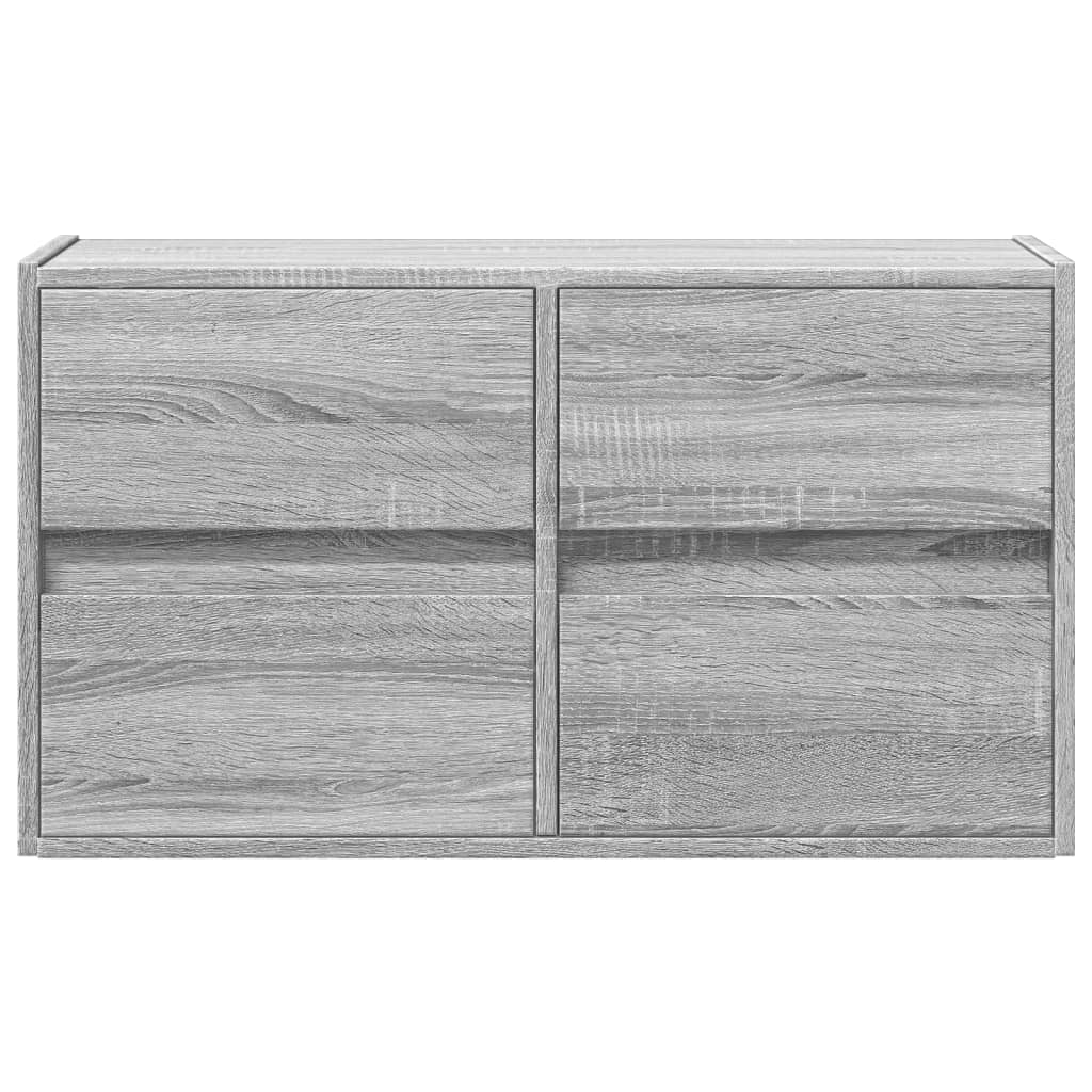 vidaXL Ścienna szafka TV z LED, szary dąb sonoma, 80x31x45 cm