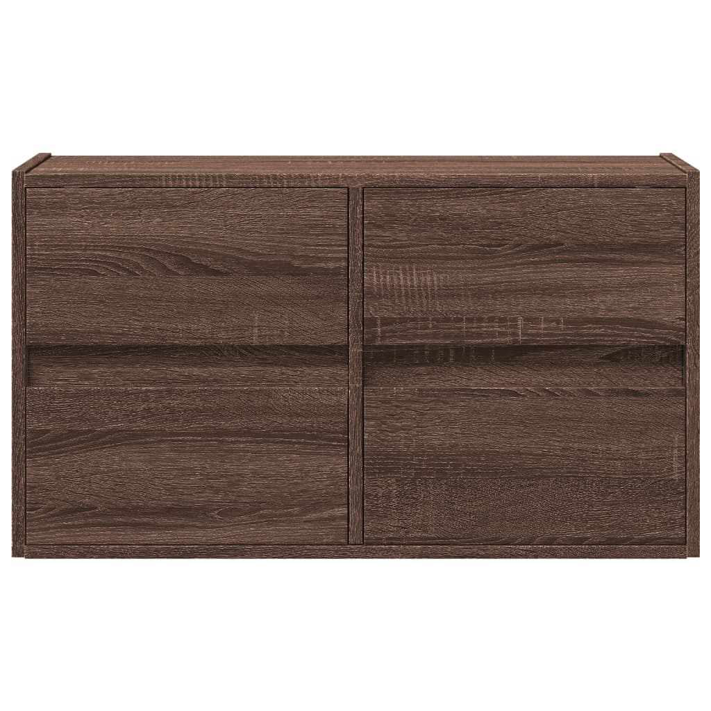 vidaXL Ścienna szafka TV z LED, brązowy dąb, 80x31x45 cm