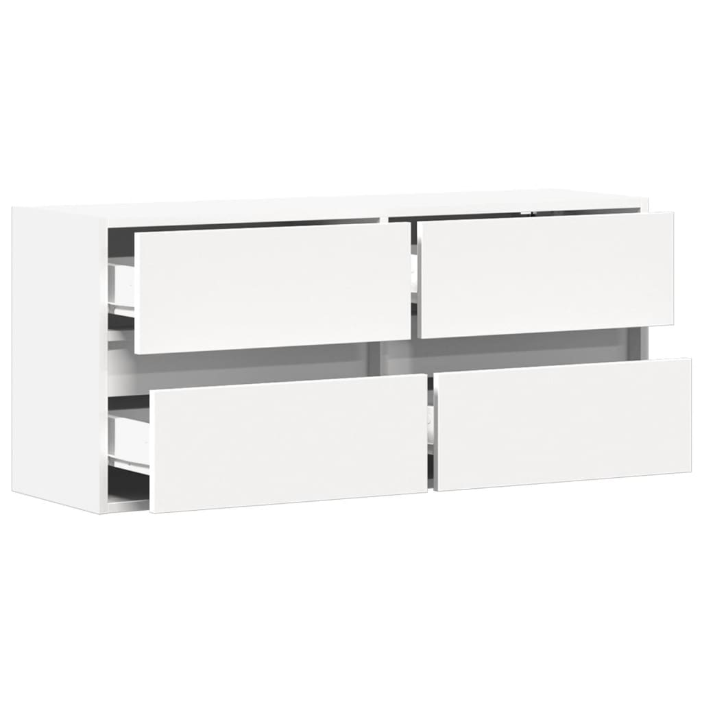 vidaXL Ścienna szafka TV z LED, biała, 100x31x45 cm