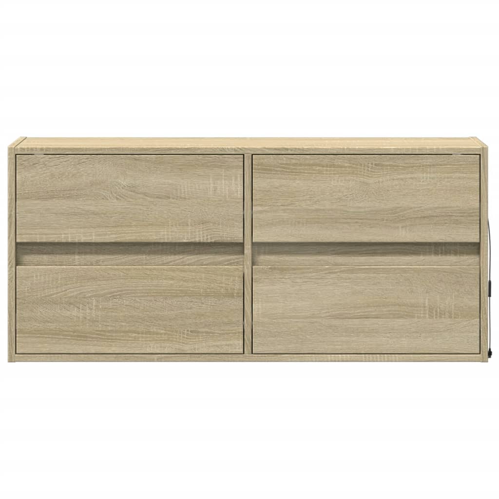 vidaXL Ścienna szafka TV z LED, dąb sonoma, 100x31x45 cm