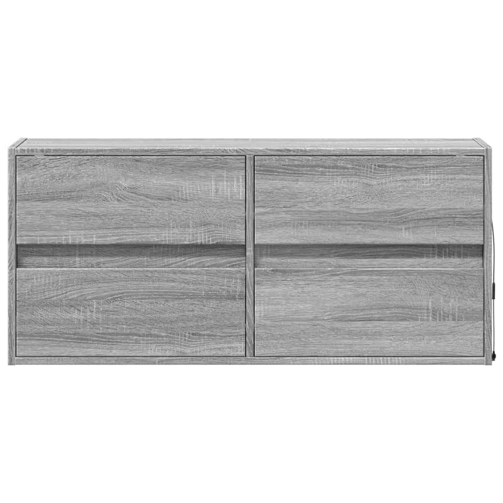 vidaXL Ścienna szafka TV z LED, szary dąb sonoma, 100x31x45 cm