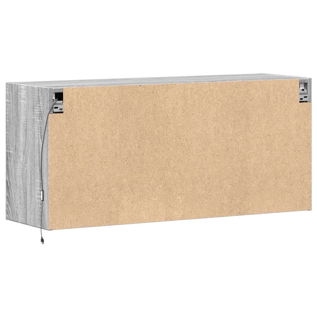vidaXL Ścienna szafka TV z LED, szary dąb sonoma, 100x31x45 cm