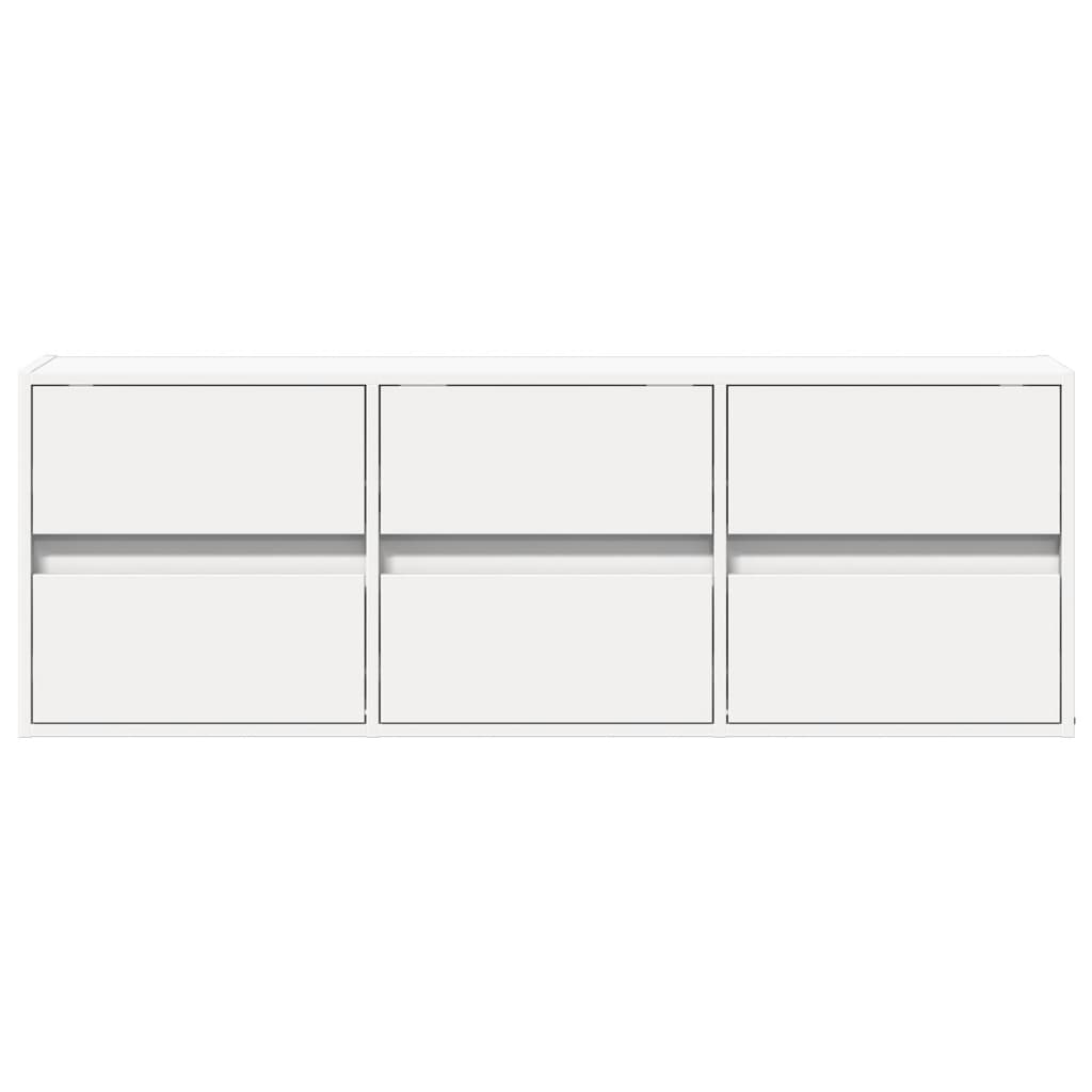 vidaXL Ścienna szafka TV z LED, biała, 130x31x45 cm