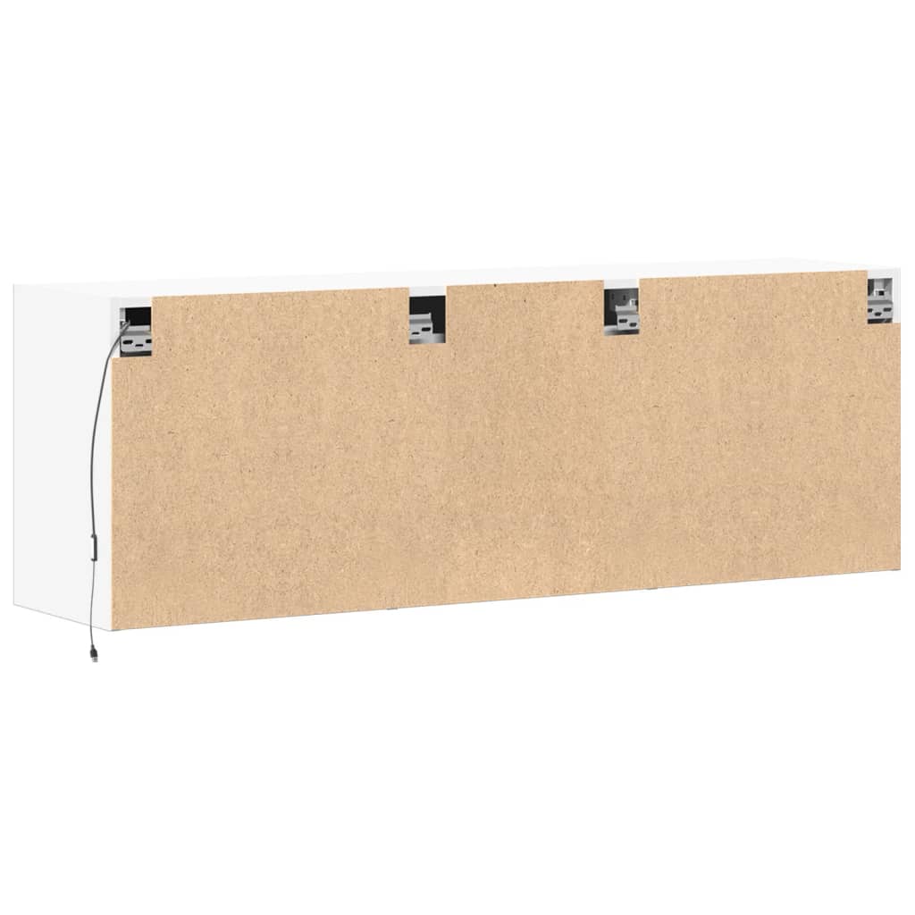 vidaXL Ścienna szafka TV z LED, biała, 130x31x45 cm