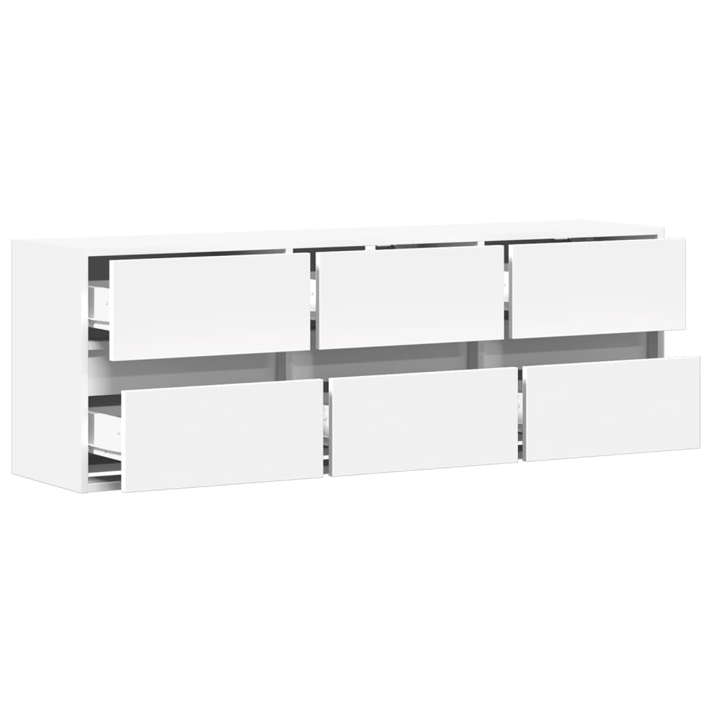 vidaXL Ścienna szafka TV z LED, biała, 130x31x45 cm