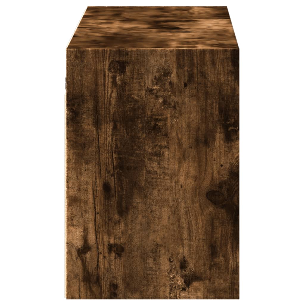 vidaXL Ścienna szafka TV z LED, przydymiony dąb, 130x31x45 cm
