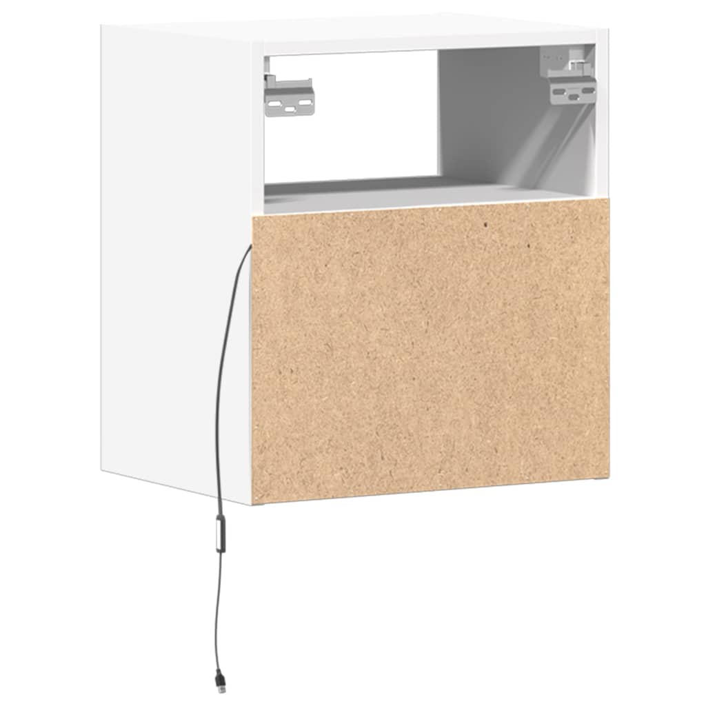 vidaXL Ścienna szafka TV z LED, biała, 41x31x45 cm