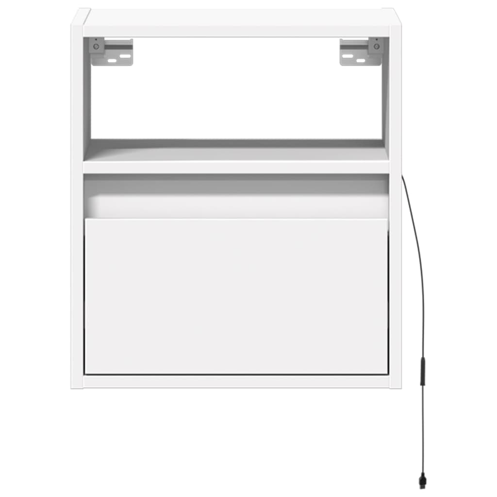 vidaXL Ścienne szafki TV z LED, 2 szt., białe, 41x31x45 cm