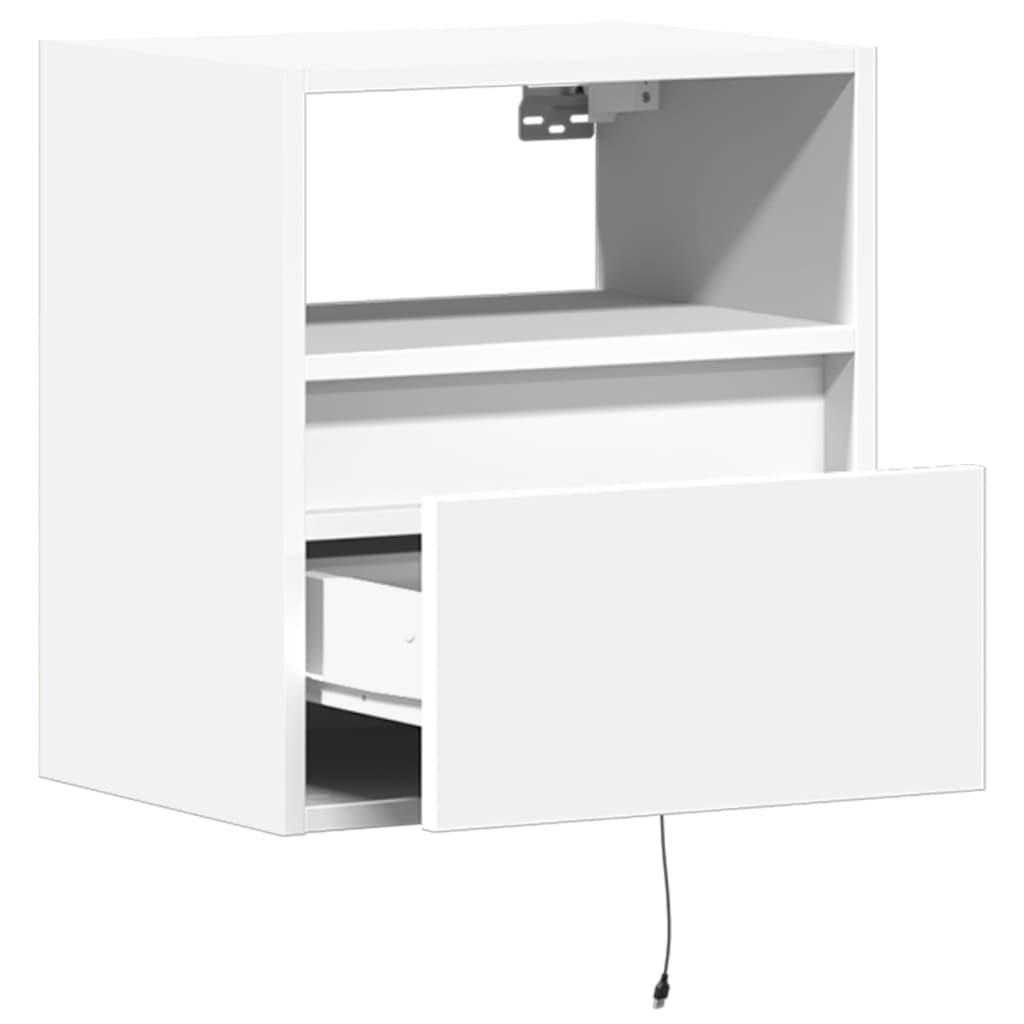 vidaXL Ścienne szafki TV z LED, 2 szt., białe, 41x31x45 cm
