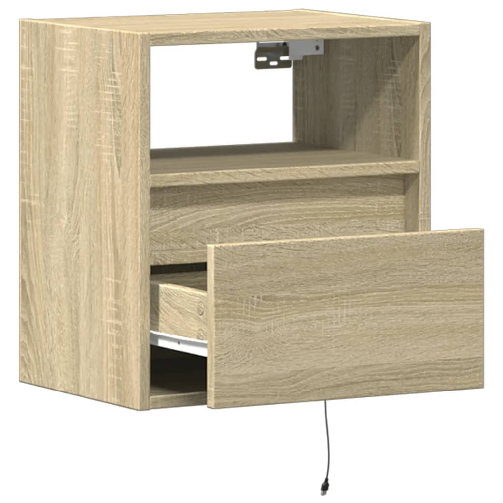 vidaXL Ścienna szafka TV z LED, dąb sonoma, 41x31x45 cm