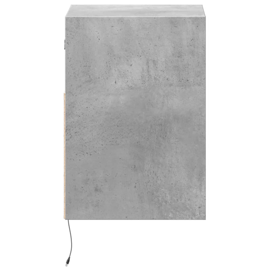 vidaXL Ścienna szafka TV z LED, szarość betonu, 41x31x45 cm
