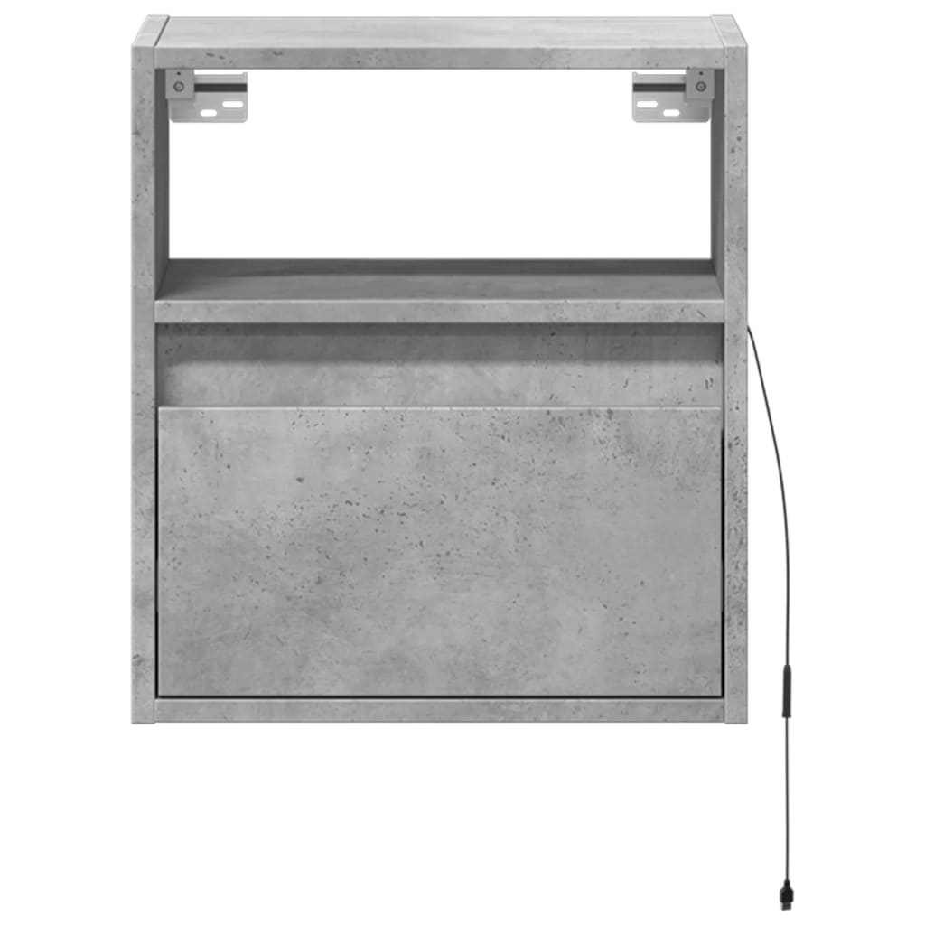 vidaXL Ścienne szafki TV z LED, 2 szt., szarość betonu, 41x31x45 cm