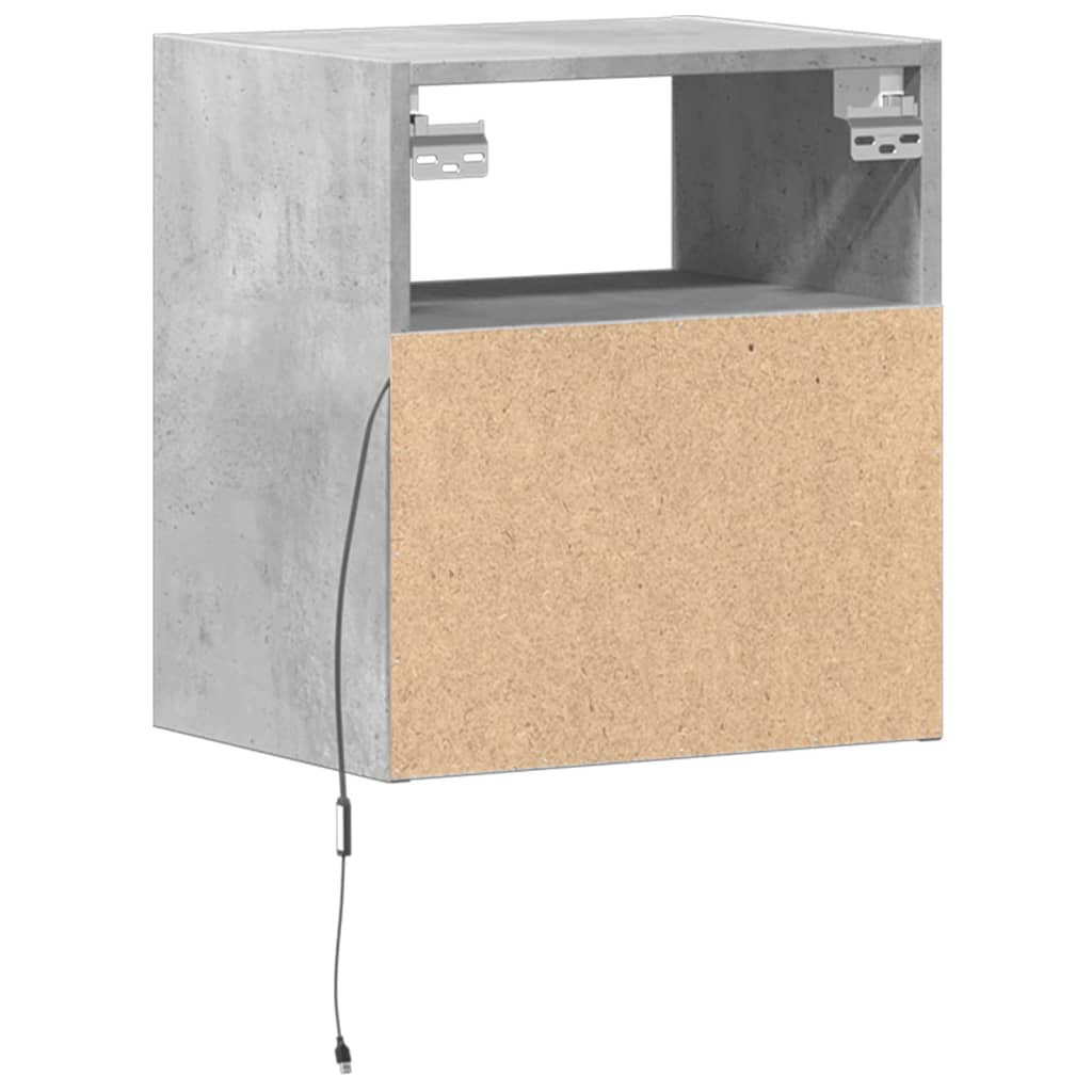 vidaXL Ścienne szafki TV z LED, 2 szt., szarość betonu, 41x31x45 cm