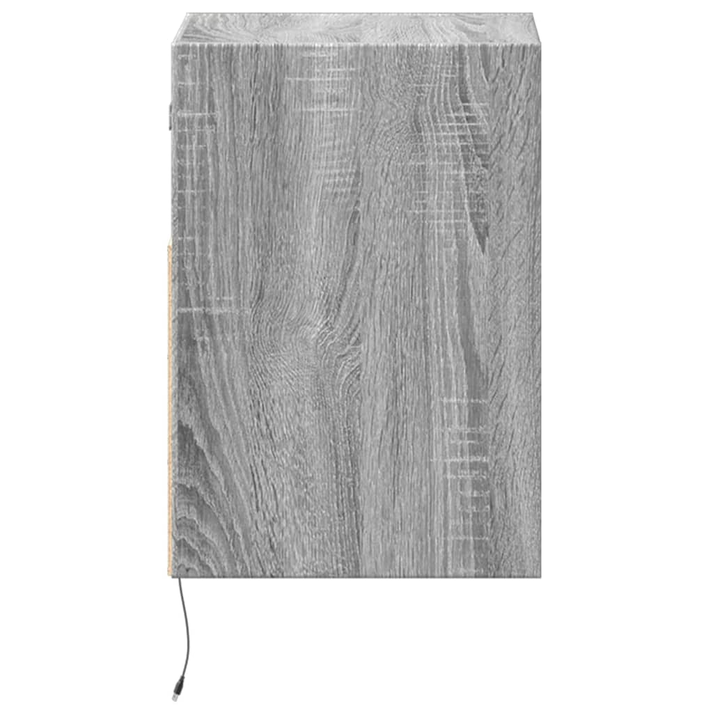 vidaXL Ścienne szafki TV z LED, 2 szt., szary dąb sonoma, 41x31x45 cm