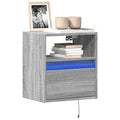 vidaXL Ścienne szafki TV z LED, 2 szt., szary dąb sonoma, 41x31x45 cm