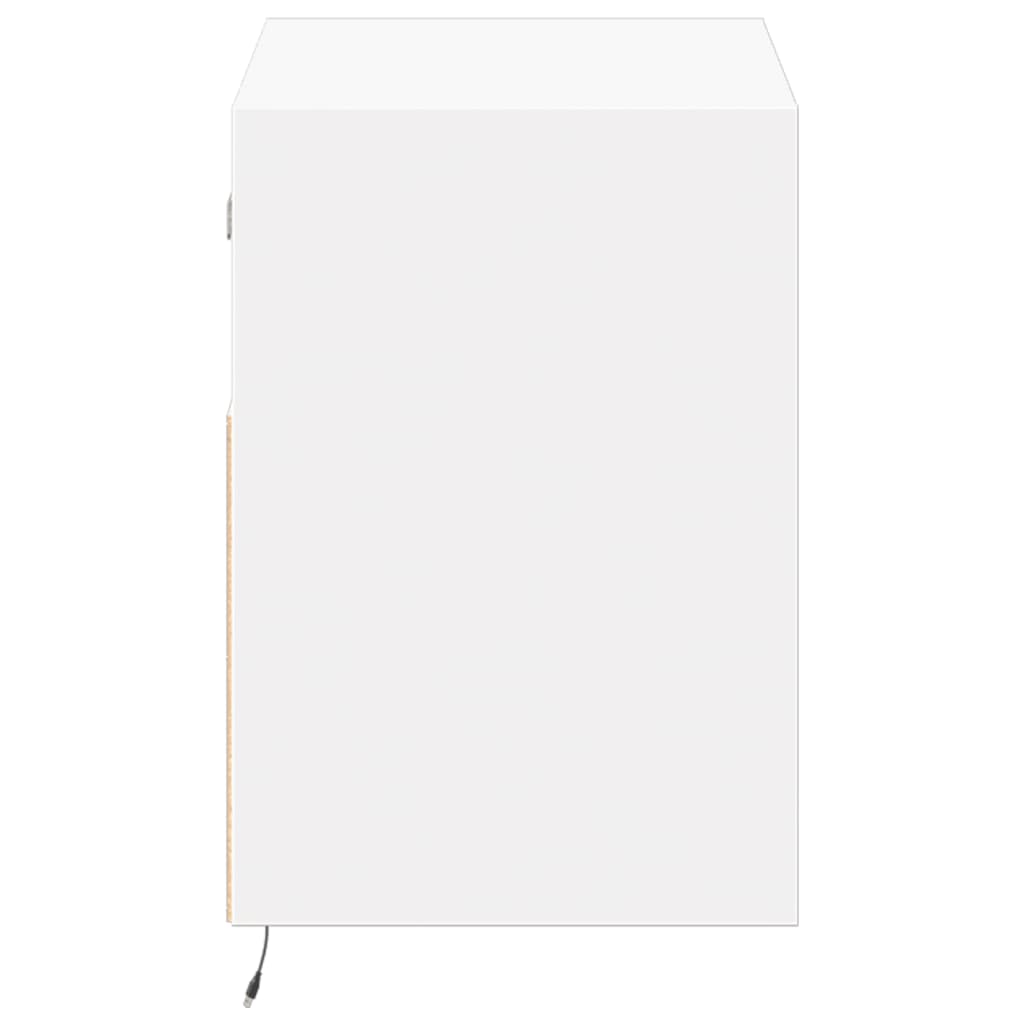 vidaXL Ścienna szafka TV z LED, biała, 80x31x45 cm