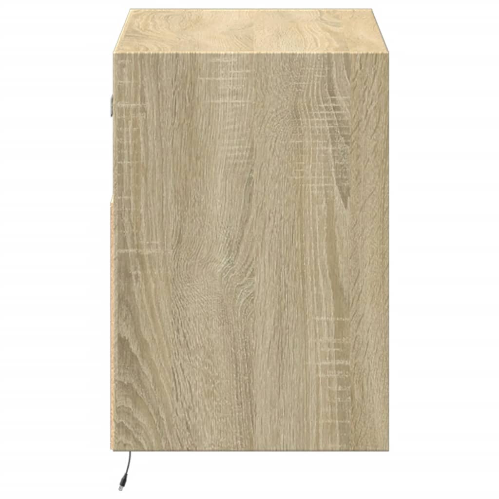 vidaXL Ścienna szafka TV z LED, dąb sonoma, 80x31x45 cm