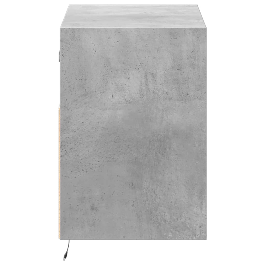 vidaXL Ścienna szafka TV z LED, szarość betonu, 80x31x45 cm