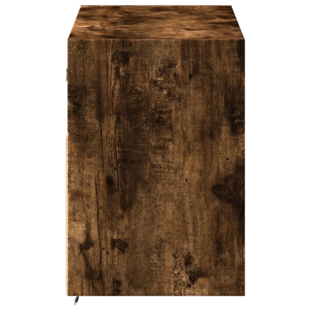 vidaXL Ścienna szafka TV z LED, przydymiony dąb, 100x31x45 cm