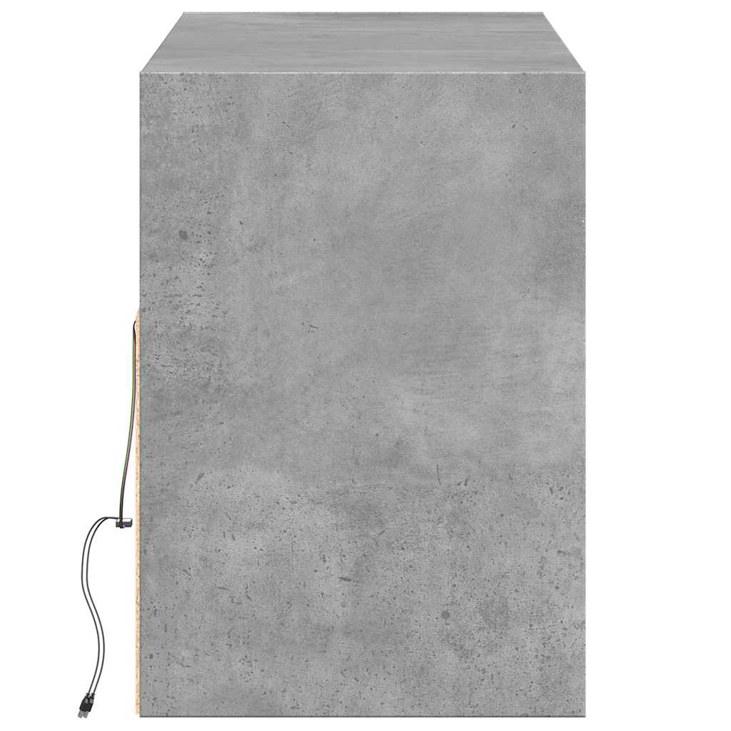 vidaXL Ścienna szafka TV z LED, szarość betonu, 130x31x45 cm