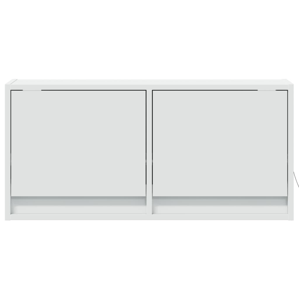 vidaXL Ścienna szafka TV z LED, biała, 80x31x35 cm