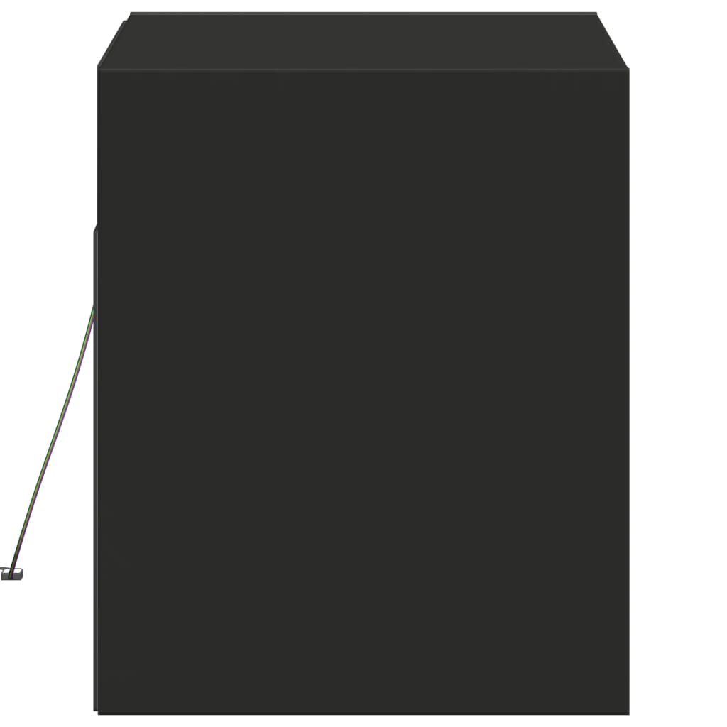 vidaXL Ścienna szafka TV z LED, czarna, 80x31x35 cm