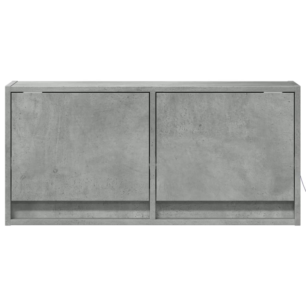 vidaXL Ścienna szafka TV z LED, szarość betonu, 80x31x35 cm