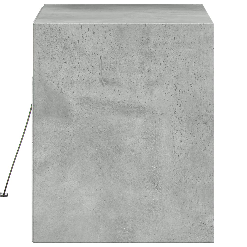 vidaXL Ścienna szafka TV z LED, szarość betonu, 80x31x35 cm