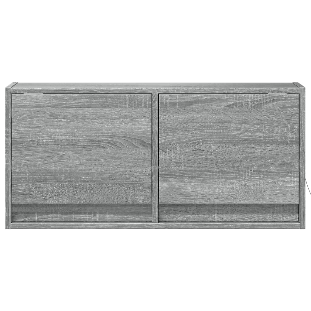 vidaXL Ścienna szafka TV z LED, szary dąb sonoma, 80x31x35 cm