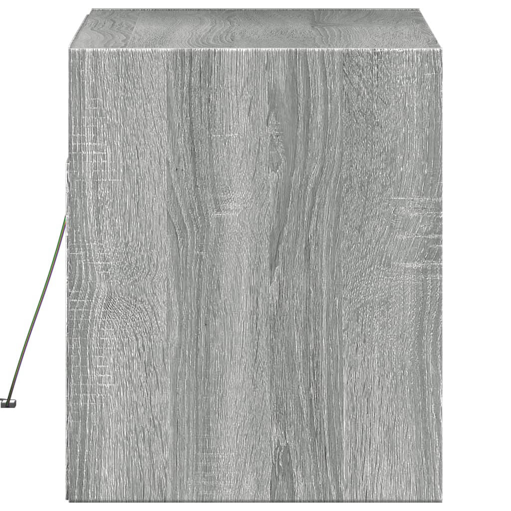 vidaXL Ścienna szafka TV z LED, szary dąb sonoma, 80x31x35 cm