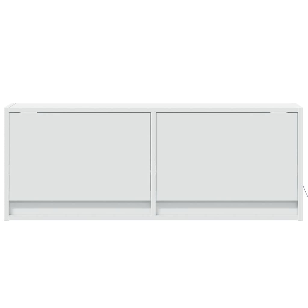 vidaXL Ścienna szafka TV z LED, biała, 100x31x35 cm