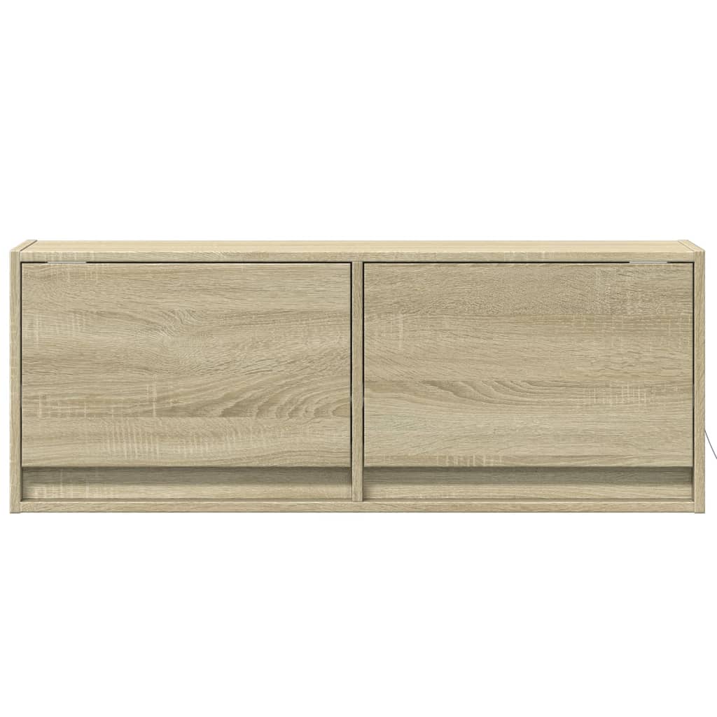 vidaXL Ścienna szafka TV z LED, dąb sonoma, 100x31x35 cm