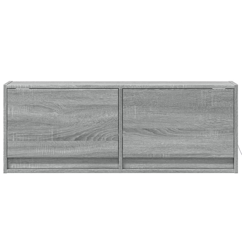 vidaXL Ścienna szafka TV z LED, szary dąb sonoma, 100x31x35 cm