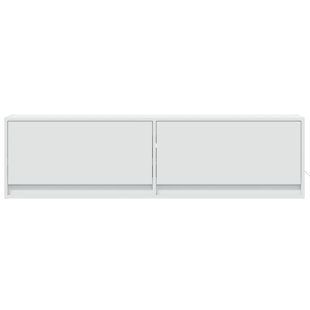 vidaXL Ścienna szafka TV z LED, biała, 140x31x38 cm