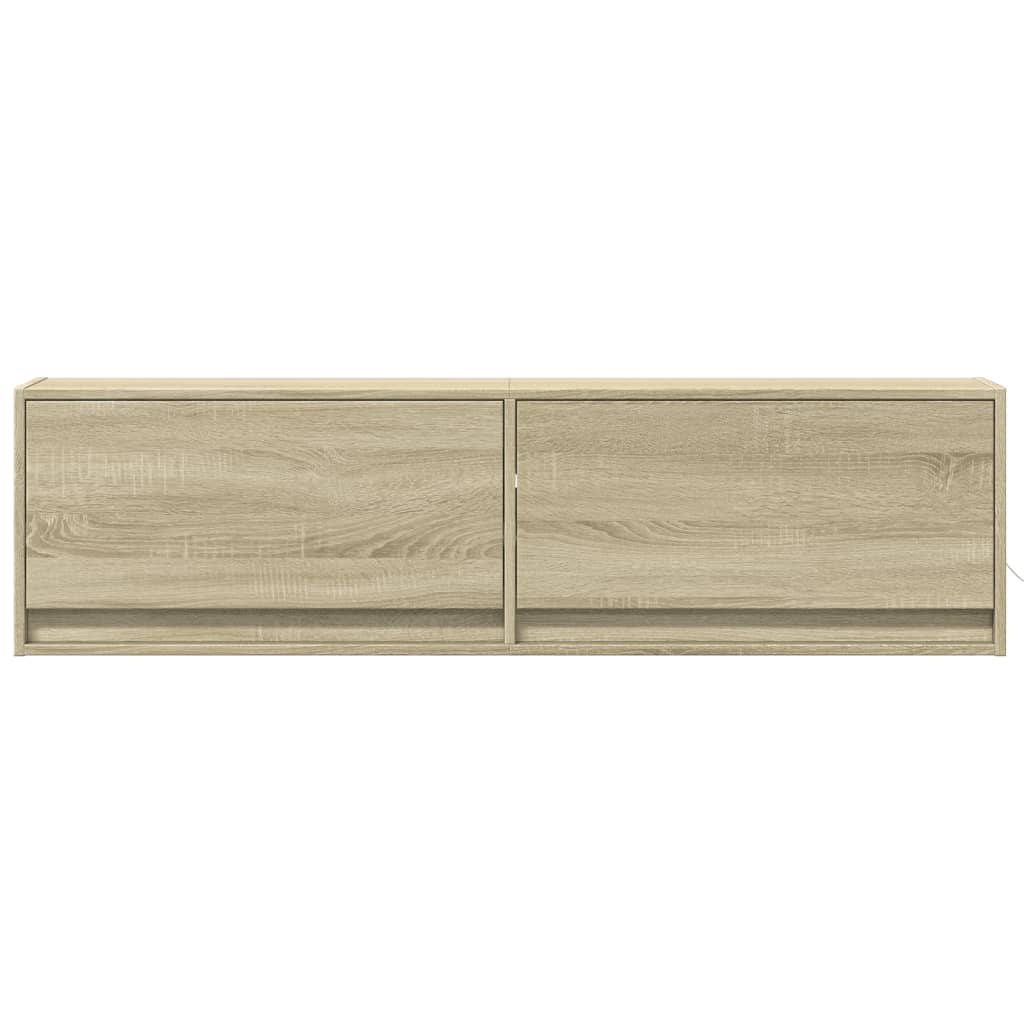 vidaXL Ścienna szafka TV z LED, dąb sonoma, 140x31x38 cm