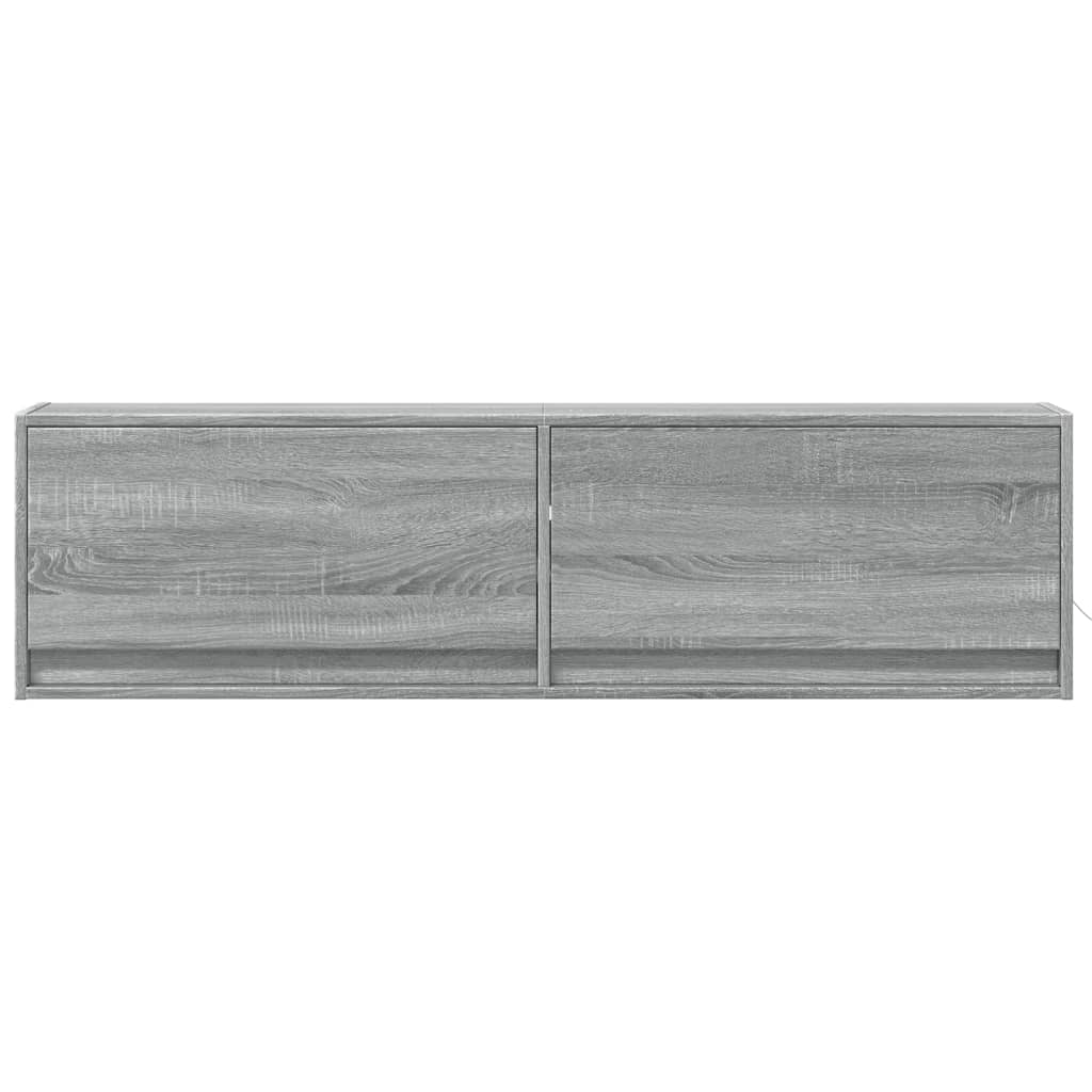vidaXL Ścienna szafka TV z LED, szary dąb sonoma, 140x31x38 cm