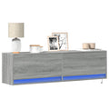 vidaXL Ścienna szafka TV z LED, szary dąb sonoma, 140x31x38 cm