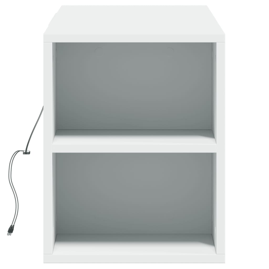 vidaXL Ścienna szafka TV z LED, biała, 135x31x39,5 cm