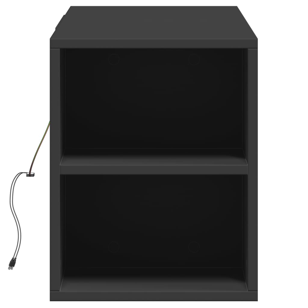 vidaXL Ścienna szafka TV z LED, czarna, 135x31x39,5 cm
