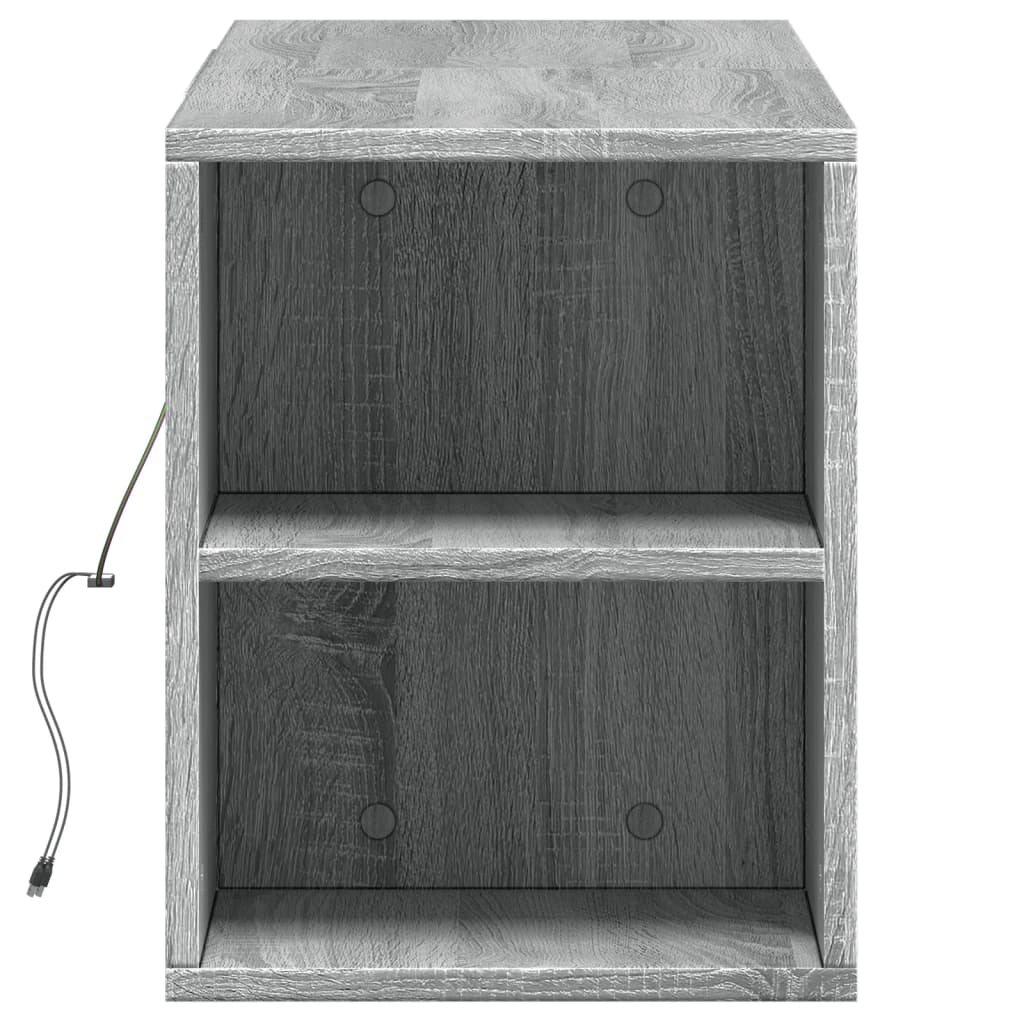 vidaXL Ścienna szafka TV z LED, szary dąb sonoma, 135x31x39,5 cm