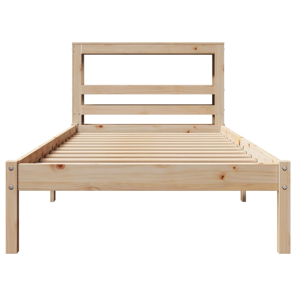 vidaXL Rama łóżka bez materaca, 75x190 cm, lite drewno sosnowe