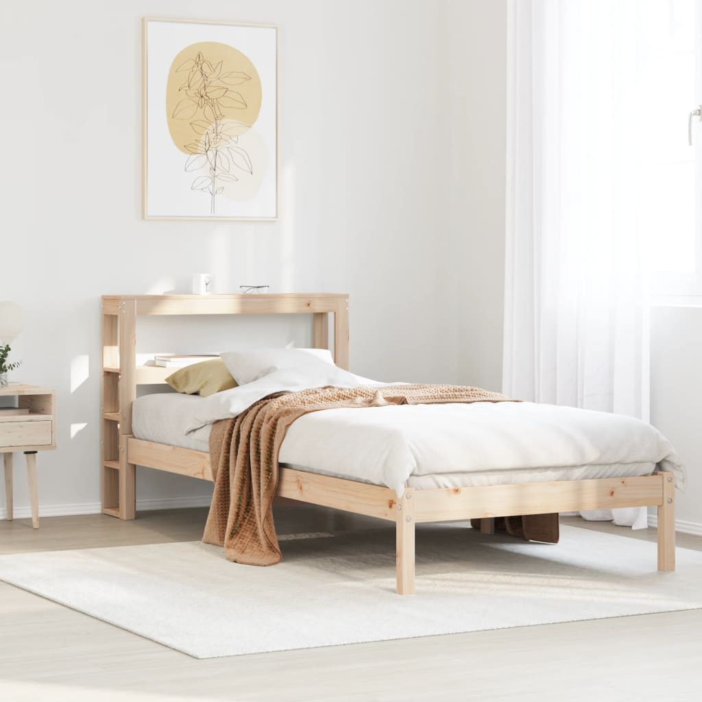 vidaXL Rama łóżka bez materaca, 75x190 cm, lite drewno sosnowe