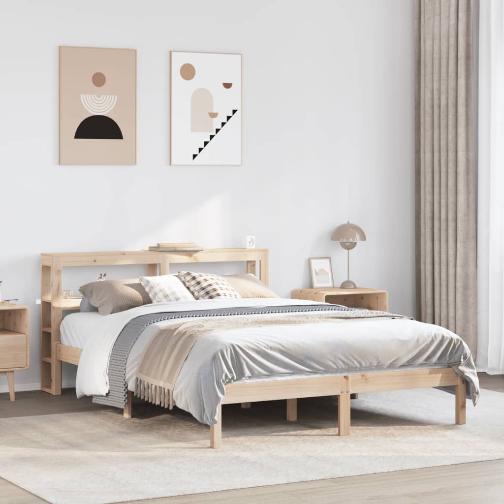 vidaXL Rama łóżka bez materaca, 120x190 cm, lite drewno sosnowe