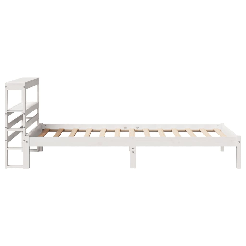 vidaXL Rama łóżka bez materaca, biała, 90x200 cm, lite drewno sosnowe