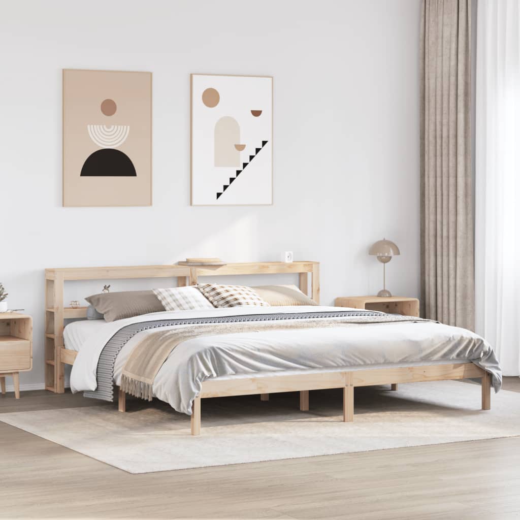 vidaXL Rama łóżka bez materaca, 180x200 cm, lite drewno sosnowe