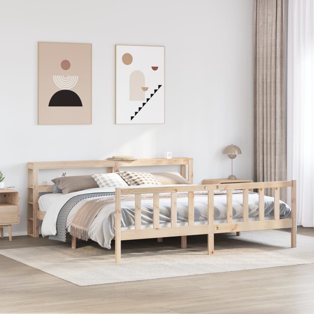 vidaXL Rama łóżka bez materaca, 180x200 cm, lite drewno sosnowe