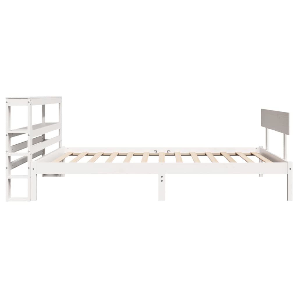 vidaXL Rama łóżka bez materaca, biała, 75x190 cm, lite drewno sosnowe