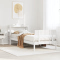 vidaXL Rama łóżka bez materaca, biała, 75x190 cm, lite drewno sosnowe