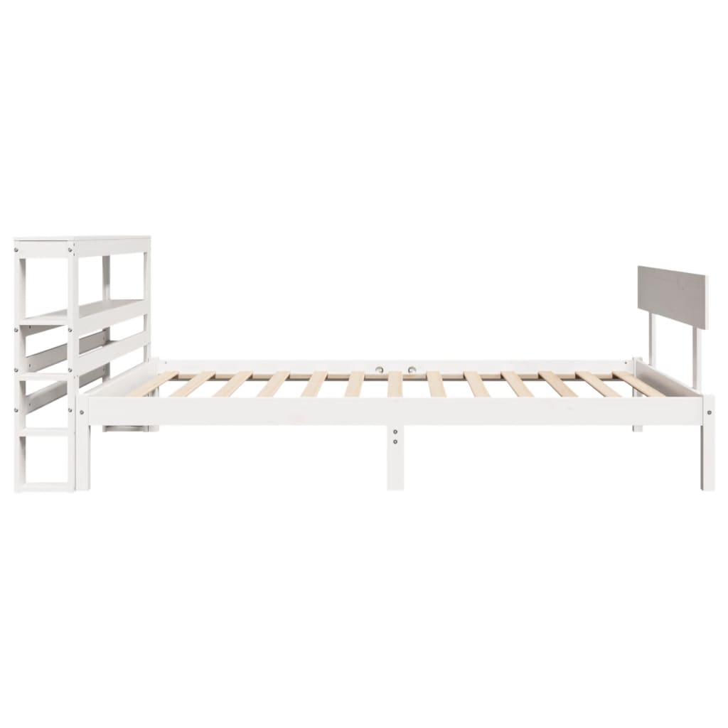 vidaXL Rama łóżka bez materaca, biała, 90x190 cm, lite drewno sosnowe